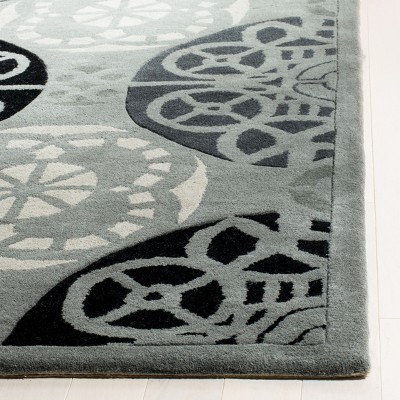 Elegante Gray Hand-Tufted Wool & Viscose 8' x 10' Area Rug
