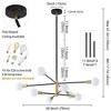 POWLIG 8-Light Black and Gold Modern Sputnik Sphere Chandelier for Living Room, Kitchen, Bedroom, Dining Room - 4 of 4