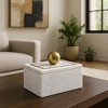 Minimalist Decorative Box for Home Decor - Marble Keepsake Box with Brass Inlay & Lid - Ideal Jewelry Box and Modern Home Organizer - 3 of 4