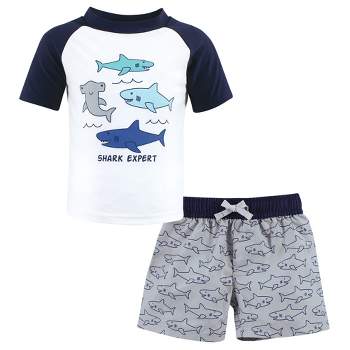 Hudson Baby Boys Swim Rashguard Set, Shark Expert