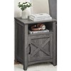 Nightstand with Barn Door, Storage Bedside Table with Open Compartment, Misty Gray, 132 - lb Capacity - 4 of 4