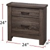 NicBex Nightstand with 2 Drawers,1pc Side Table with Metal Pulls and Wood Legs,Bedside Table for Bedroom,Living Room - 3 of 4
