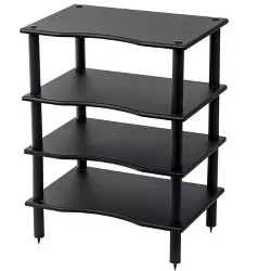 Monolith 4 Tier/Shelf Audio Stand - Black | Open Air Storage, Modular Design, Sturdy, Compatible With Bose, Polk, Sony, Yamaha, Pioneer and others