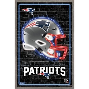 Trends International NFL New England Patriots - Neon Helmet 23 Framed Wall Poster Prints - 1 of 4
