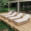 Outdoor Rope Chaise Lounge Set of 2 with Adjustable Backrest, Patio Lounge Chair with Cushions,Teak Look Outdoor Lounge Chair with Side Table-Koiai - 2 of 4