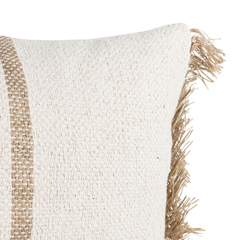 Tan Middle Striped 14X22 Hand Woven Filled Pillow - Foreside Home & Garden, 4 of 6
