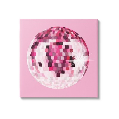 Stupell Industries Pink Disco Ball Groovy Patternfloater Canvas Wall Art :  Target