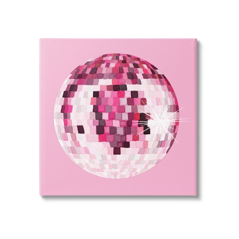 Stupell Dazzling Pink Disco Ball Gallery Wrapped Canvas Wall Art, 1 of 5