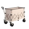 VisioGear Foldable Extended Wagon with 220lbs Weight Capacity, 300L Folding Utility Garden Cart with Drink Holders, Black, 42.91"*20.87"*32.68" - 4 of 4