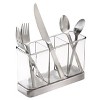 iDESIGN Utensil Holder and Silverware Organizer for Kitchen Countertop Storage Clear/Stainless Steel: Plastic & Metal, Hand Wash - 2 of 4