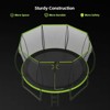 BestParts 14FT Outdoor Trampoline with Upgraded Arc Composite Poles, Safety Net, Ladder & Wind Stakes, Green - 2 of 4