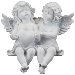 Northlight Sitting Boy and Girl Cherubs with Heart Statue - 6.75" - 1 of 4