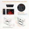 Gymax Electric Fireplace Recessed 900/1350W Fireplace Heater with Adjustable Temperature Timer Function - 3 of 4