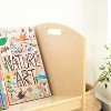 Guidecraft EdQ Rolling Book Storage Cart for Classroom: Single Sided 2-Shelf Wooden Book Display Rack on Wheels - 3 of 4