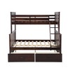 NicBex Twin over Full Bunk Bed Wooden Bed Frame with 2 Storage Drawers, Inclined Ladder and Full Length Guardrail, No Box Spring Required - 2 of 4
