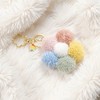 Anna-Kaci Multicolor Pom Pom Keychain with Gold Flower Charm and Smiley Accent - Multicolor - 2 of 4