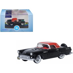1956 Ford Thunderbird Raven Black with Fiesta Red Top 1/87 (HO) Scale Diecast Model Car by Oxford Diecast - 1 of 4