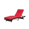 NicBex Patio Lounge Chair Set of 2, Outdoor Wicker Reclining Chair, 150°Lay Flat Sun Lounger for Lawn, Beach, Poolside, Garden, Red - 3 of 4