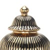 Gulches Black Ceramic Decorative Ginger Jar with Gold Design - 4 of 4