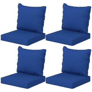 Resenkos Patio Chair Cushions, Outdoor Chair Pads,8 Patio Chair Cushions with Seat & Backrest, Fade Resistant Seat Replacement Cushion Set, Navy Blue - 1 of 4