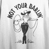 Not Your Darling Women’s White Crew Neck Short Sleeve Crop Top - 2 of 3