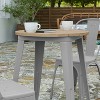 Merrick Lane Indoor/Outdoor Dining Table, 23.75" Round All Weather Poly Resin Top with Steel Base - 4 of 4