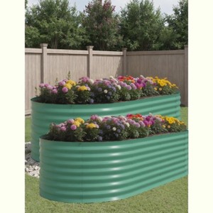 2 Pcs Raised Garden Beds Outdoor - Galvanized Steel Planter Box for Vegetables, Flowers, Rust-Resistant Garden Box - 1 of 4