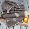 Hastings Home Rio 100% Cotton Towel Set - Silver, 8 Pcs - 2 of 4