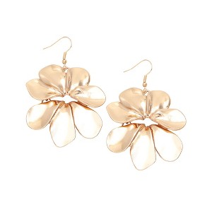 SOHI Women's Gold  Metallic Flora Drop Earrings - 1 of 3