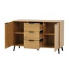 TIRAMISUBEST Natural Wood Sideboard Buffet Cabinet with Wheels - Mobile Storage Cabinet for Dining Room & Living Room - 4 of 4