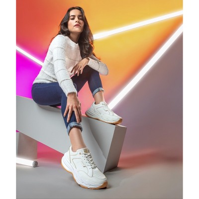 Женские кроссовки Andrea Women’s Fashion Platform Sneakers with Elevated Sole 90418 WHITE 9 — фото 5