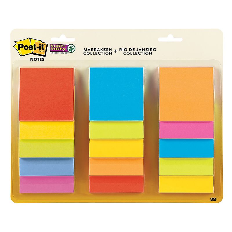 Post-it Super Sticky Notes 3" x 3" Marrakesh and Rio de Janeiro Collections 168224, 1 of 7