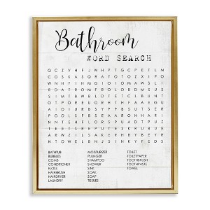 Stupell Industries Bathroom Word Search Family Fun Floating Frame Canvas Art - 1 of 4
