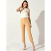 Allegra K Women's Ankle Length High Waist Casual Work Business Belt Straight Trouser - 4 of 4