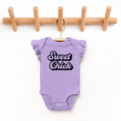 The Juniper Shop Sweet Chick Baby Flutter Sleeve Bodysuit