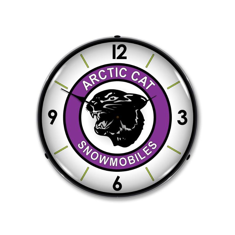 Collectable Sign & Clock | Artic Cat LED Wall Clock Retro/Vintage, Lighted - Great For Garage, Bar, Mancave, Gym, Office etc 14 Inches, 2 of 5