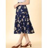 INSPIRE CHIC Women's Corduroy Elastic Waist Warm Fall A-Line Pockets Tiered Floral Midi Skirt - 4 of 4