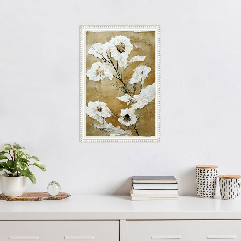 16&#34;x23&#34; White Dry Flowers by Treechild Framed Canvas Wall Art Print White - Amanti Art, 6 of 11