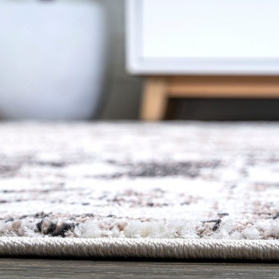 Ivory Medallion Easy-Care Synthetic Area Rug