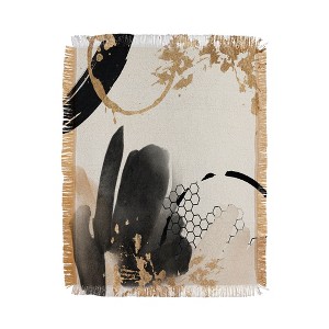 Sheila Wenzel-Ganny Black Ink Abstract 56"x46" Woven Throw Blanket - Deny Designs - 1 of 4