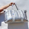 Packed Party Silver Puffy Confetti Weekender Duffle Bag, Overnight Travel Luggage for Women, Great for Ladies at the Gym, Airlines, Travel, Hospital - 3 of 3