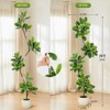 5FT/6FT/7FT Fiddle Leaf Fig Tree Artificial Indoor with Sphere Planter and Moss - 4 of 4