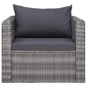 vidaXL Classy Gray Patio Chair- Suitable for Outdoor Use, Easy Assembly, Poly Rattan & Steel Frame, Comes with Cushion and Pillow - 1 of 4