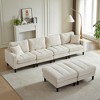122.5" Corduroy Oversized U-Shaped Modular Sectional Sofa with 2 Ottomans & 2 Pillows - 2 of 4