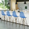 LeisureMod Cresco Modern Acrylic Bar Stool – Gold Steel Base and Footrest Counter Height Chair for Kitchen, Breakfast Bar, or Dining Area Set of 2 - 3 of 4