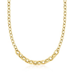 Ross-Simons Italian 18kt Gold Over Sterling 7mm and 10mm Cable-Link Necklace - 1 of 4