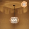 5-Light Farmhouse Rattan Chandelier with Fabric Shades - Hand Woven Pendant Light for Dining Room or Kitchen Island, Rustic Ceiling Fixture - 4 of 4