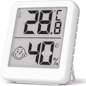 Digital Hygrometer Indoor Thermometer with High Accuracy Sensor Comfort Indicator for Home Bedroom Baby Room and Greenhouse, White - 1 of 4