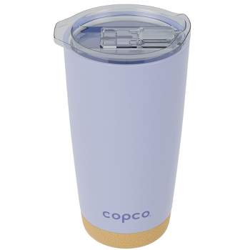 Copco Travel Tumbler with Cork Bottom, 20 oz. Double Wall Insulated Stainless Steel Coffee Mug, Leak-Proof BPA Free Lid