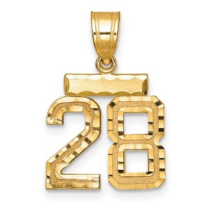 Black Bow Jewelry 14k Yellow Gold, Varsity Collection, Small D/C Pendant Number 28 - 1 of 3